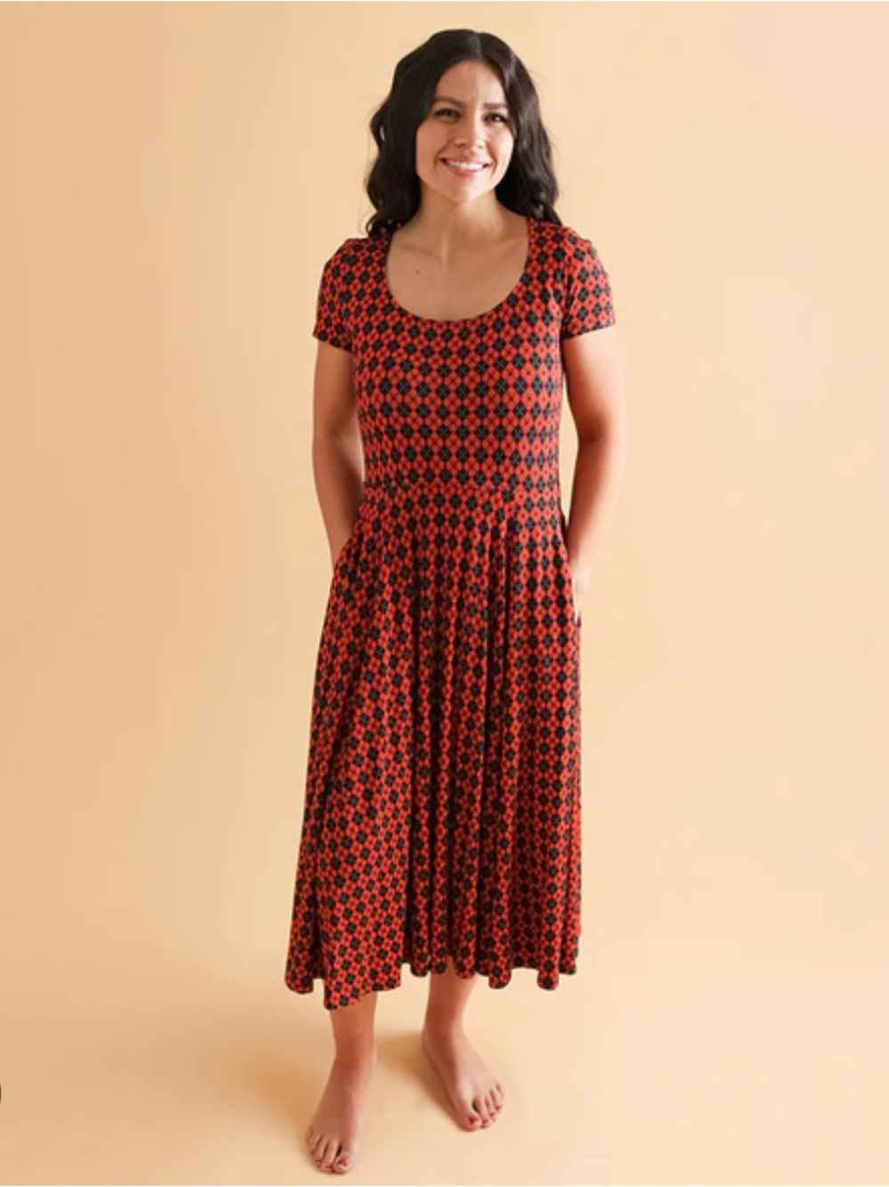 Posh Peanut | American Girl Molly McIntire Short Sleeve Scoop Midi Flare Dress